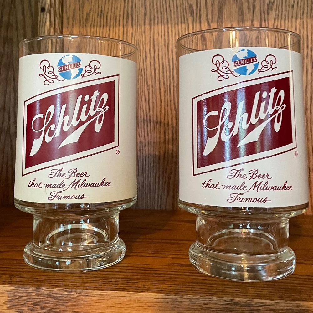 1970 Schlitz glasses